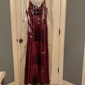 Prom or formal dress. Maroon.